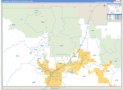 St. George Metro Area Wall Map Basic Style 2026